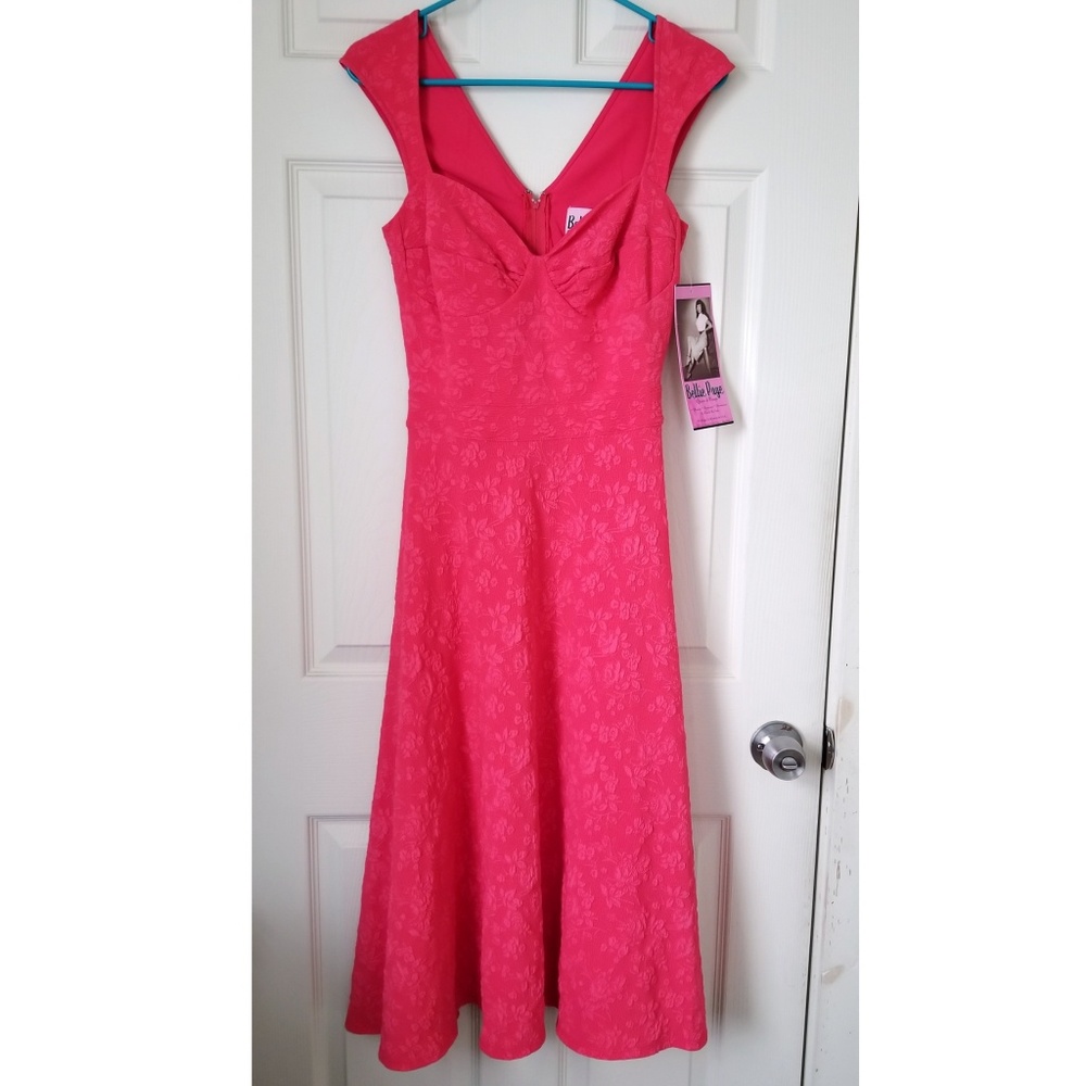NWT Bettie Page Magenta Pink Pinup Dress